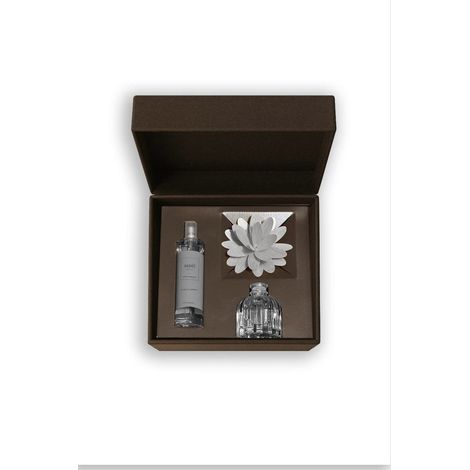 Muhà Confezione Regalo Diffusore Flower Fiori di Cotone + Spray 100 ml – Idea Regalo Natale