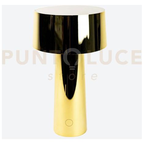 LAMPADA DA TAVOLO WIRELESS MUSH LED 3W 3000°K  200lm A BATTERIA ORO