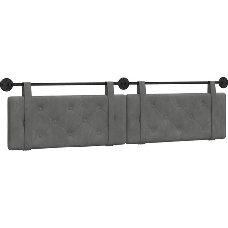 Testiera Testata del letto sospesa Grigio scuro Velluto (1/5)