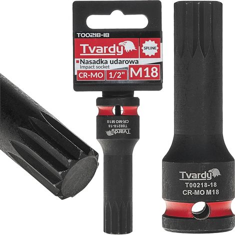 Vaso de impacto estriado de 1/2" M18 CR-MO (8/80) (1/4)