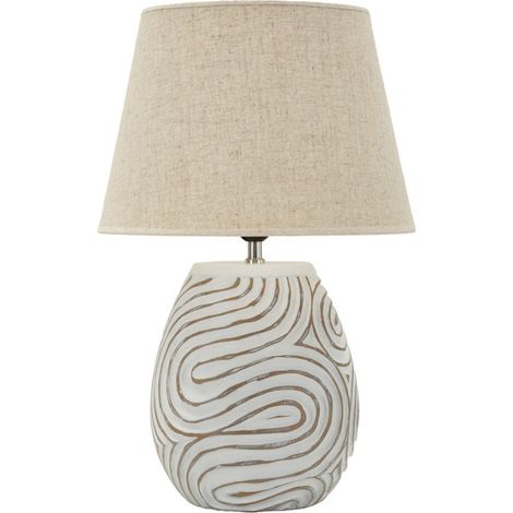 Lampada da tavolo Oblix in polyresin, ferro e tessuto multicolore (1/5)