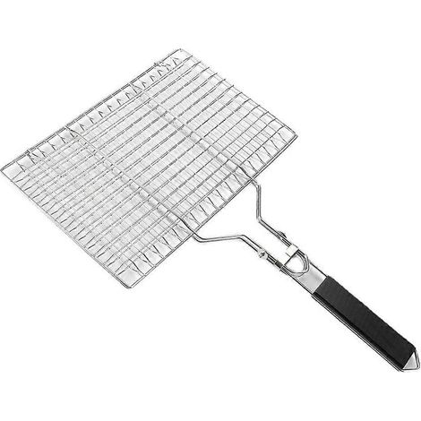Grille de barbecue carrée portable en acier inoxydable avec filet de camping pour activités de plein air (1/4)
