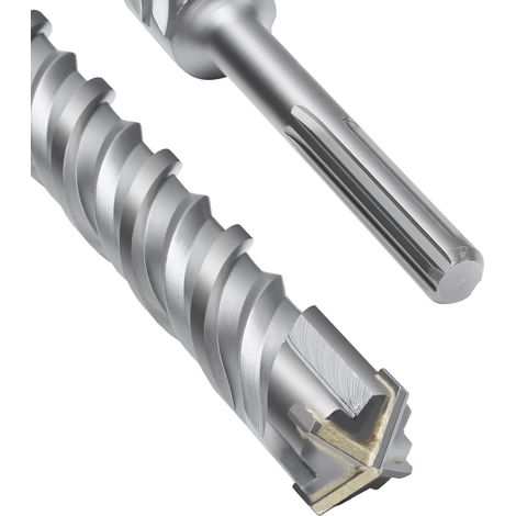 Foret SDS Max à double hélice, avec 4 tranchants en carbure de tungstène, pour marteau perforateur, idéale pour béton, pierre et pierre naturelle, 40 x 380 mm (1/5)