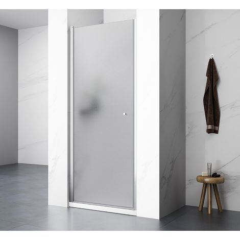 Aqualine Pilot - Porte de douche, 190x101 cm, aluminium brillant/verre Brick PT100W (1/4)