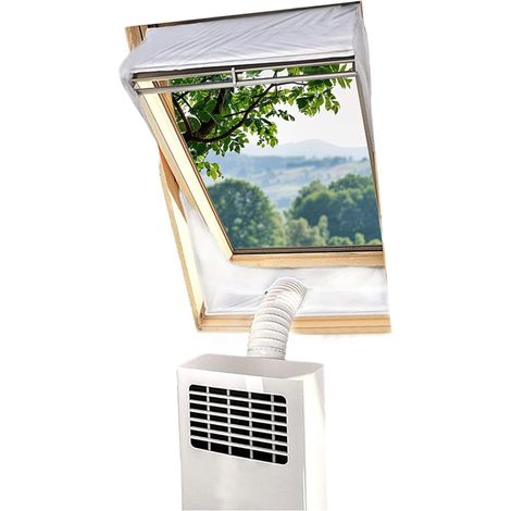 Kit pour fenêtre de climatiseur portable – Joint pour tuyau d'évacuation d'air conditionné portable Kit de conduit d'air climatisé mobile – pour une utilisation dans un appartement, une chambre, un (1/5)