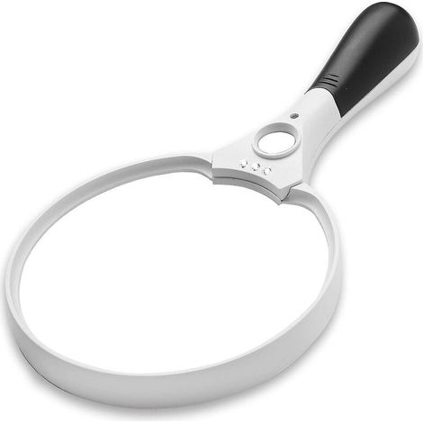 Loupe menée tenue dans la main de avec la lumière pour lire le grossissement 2x 4x 10x (1/5)