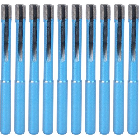 Lot de 10 forets diamantés 6mm bleus pour granit, carrelage céramique et marbre (1/5)