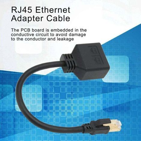 Adaptateur répartiteur RJ45 1 à 2 ports – Câble Ethernet CAT8 – Noyau plaqué or – Pour partage de connexion haut débit (1/3)