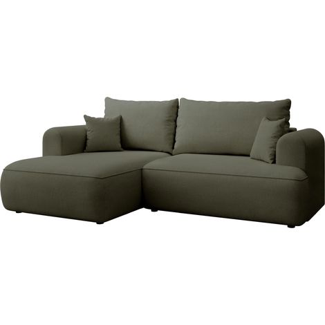 Selsey Ovo Mini – Ecksofa mit Schlaffunktion, links – Olivgrün – Chenille, Easy Clean (1/5)