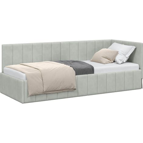 Maison Exclusive - Cornice del letto ad angolo Grigio chiaro 80 cm x 200 cm (1/5)
