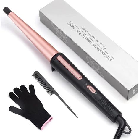 Hair Curler Curling Iron 25mm Conical Ceramic with Heat Resistant Glove (1/5)
