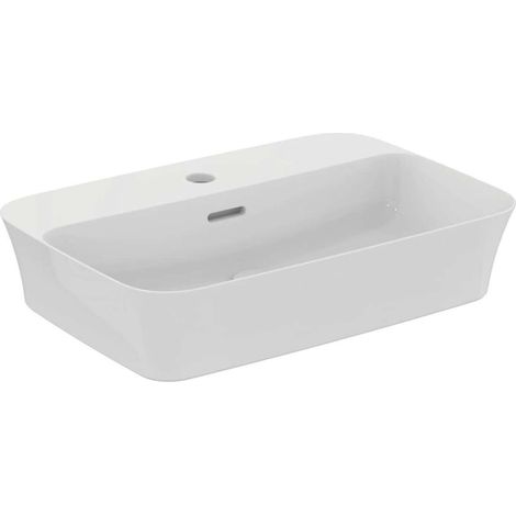 Ideal Standard Ipalyss - Aufsatzwaschbecken 55x38 cm, ohne Überlauf, 1 Hahnloch, Weiß E207701 (1/5)