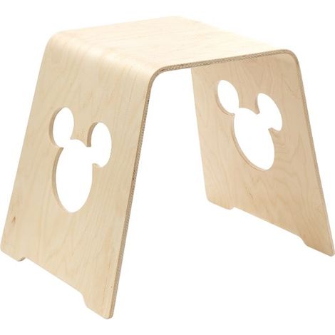 Sgabello Mickey Mouse in legno di betulla naturale