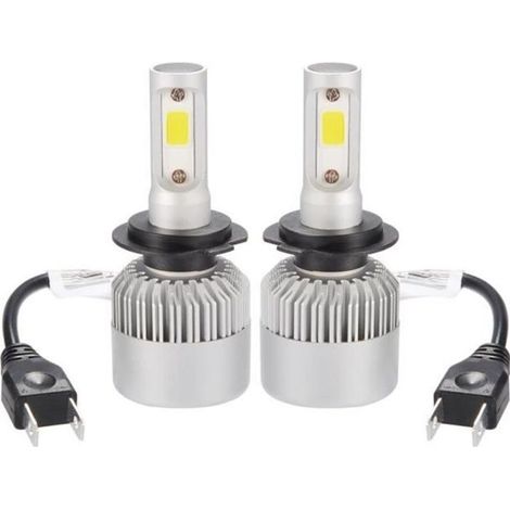 XCSOURCE Ampoule Lampe Halogène H7 8000LM 80W CREE LED Phare de voiture Ventilateur Intégré 6000K Blanc LD1033 (1/4)