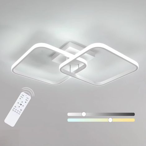 Plafonnier LED carré 50W dimmable avec télécommande – blanc chaud/froid 3000K-6500K