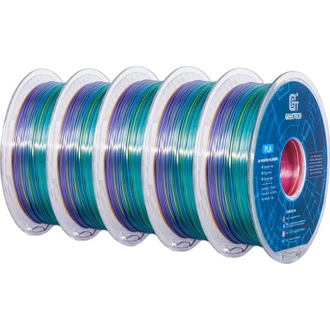 Filament 3D, Matériau PLA, Fini Soie, Soie Arc-en-ciel (1/2)