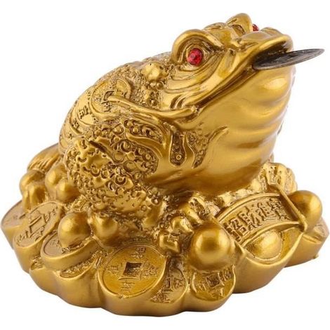 Décoration - FDIT - Grenouille d\'argent Feng Shui - Prospérité - Résine - 6,5 cm (1/4)