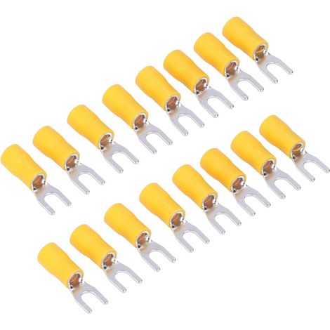 50 Pièces Embouts de Câble U Isolés pour 12‑10 AWG, Connecteur à Sertir Jaune SV 5.5‑4 (1/5)