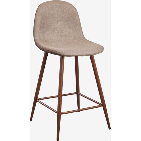 SKLUM Glamm Barhocker  ↑65 cm   Grau Taupe      Dunkles Holz                        