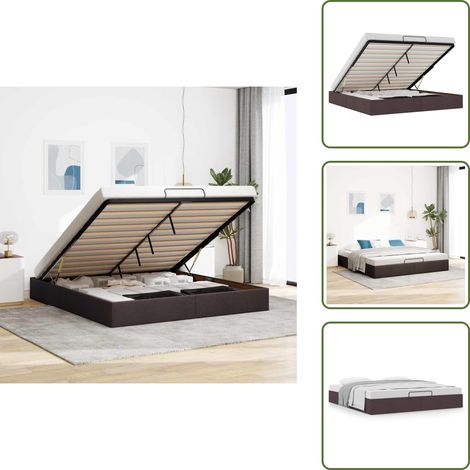 vidaXL Ottoman-Bett ohne Matratze Dunkelbraun 160x200 cm Stoff (1/5)
