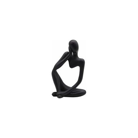 La Statue du penseur, Résine Penseur Sculpture Abstraite Statue Caractère Moderne Figurines Accueil Décor Bureau de Bureau Ornement d'anniversaire Cadeaux Noir Gauche