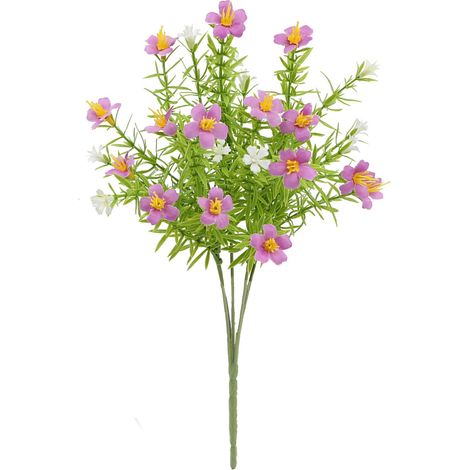 Fleur Artificielle - Gazon D'eau À 5 Branches - Arrangement Floral Miniature Pour Décoration Intérieure - 35 x 20 cm - 1 Pièce (1/5)