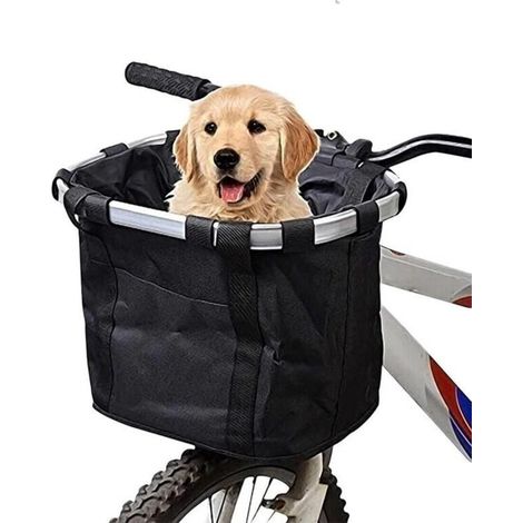 Cestino anteriore per bicicletta per cani, rimovibile, adatto a cani di piccola taglia con un peso massimo di 5 kg. (1/4)