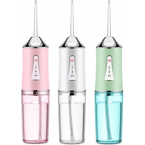 Hydropulseur Électrique Rechargeable Portable 230 ml IPX7 Vert Clair avec 4 Canules (1/5)