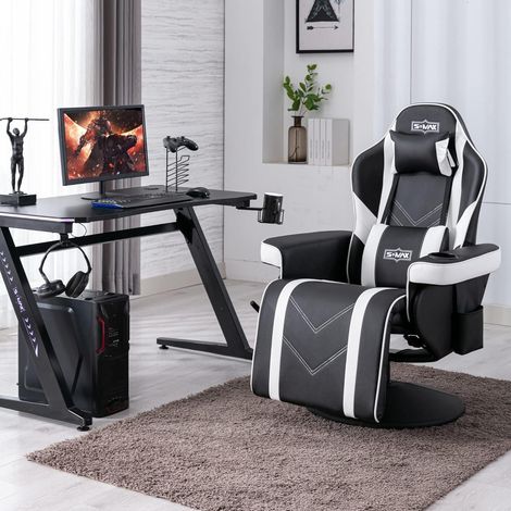 SMAX Gaming Stuhl mit Fußstütze hohe Rückenlehne Verstellbarer Rückenlehne (1/5)