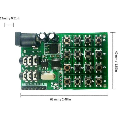 Module vocal DTMF 5-24VDC avec encodeur double et clavier pour MT8870/CE004/CE005/CE023/AD22B04/AD22A08, carte émettrice générateur de tonalités, contrôle à distance, équipement industriel. (1/5)