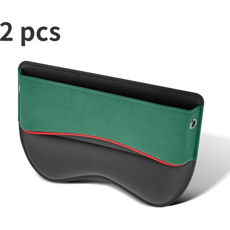 (2 pièces vertes) Boîte de rangement multifonctionnelle pour l'espace entre les sièges de voiture. Accessoire de rangement universel pour l'intérieur de la voiture. (1/5)