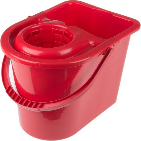 Seau à lessiver en Plastique Rouge avec poignée, 12L ( Prix pour 1 ) (1/3)