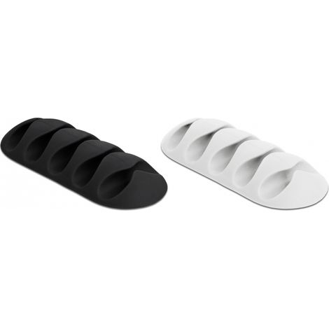 DELOCK 18347 RANGE-CÂBLES SUPPORT DE CÂBLES SUR BUREAU/MURAL NOIR, BLANC 6 PIÈCE(S) (1/4)