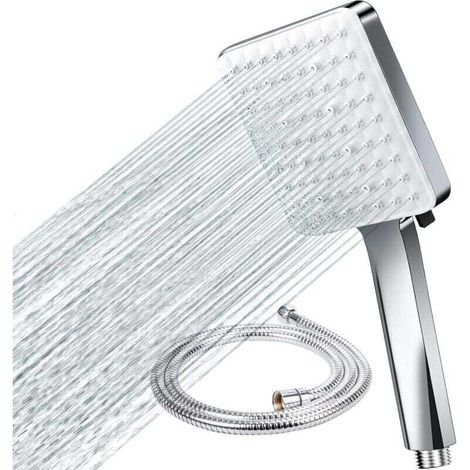Shower Head with 1.5m Flexible Shower Hose, Anti-Limescale Shower Head, Universal Accessories, 6 Modes, High Pressure, Water Saving for Bath and Spa (1/5)