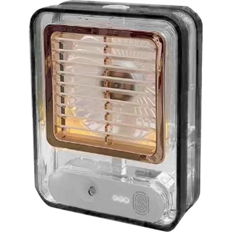 Ventilateur de bureau brumisateur USB rechargeable, 3 vitesses silencieux, brume d'eau, veilleuse, pour chambre bureau voyage, noir (1/5)