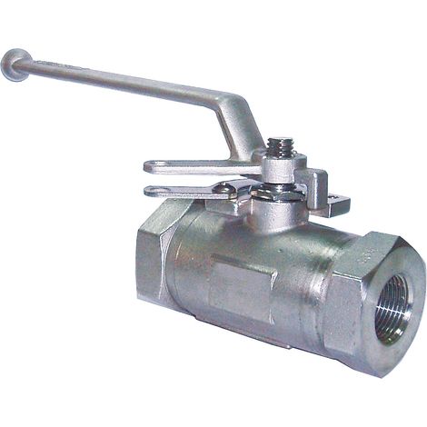 Soupape à boisseau sphérique de process en Acier inoxydable NPT 1/4" Poignée Argent 2 voies ( Prix pour 1 )