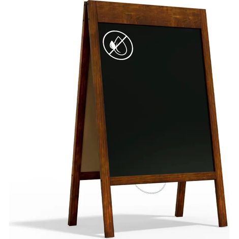Chevalet Stop Trottoir Cadre Supérieur Large avec Cadre en Bois Laqué 100x60cm, Chevalet Publicitair