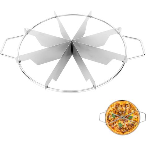 8-Slice Cake Cutter, Round Stainless Steel Pie Cutter with Side Handles for Uniform Portions, Ideal for Bakeries and Home Use (1/5)