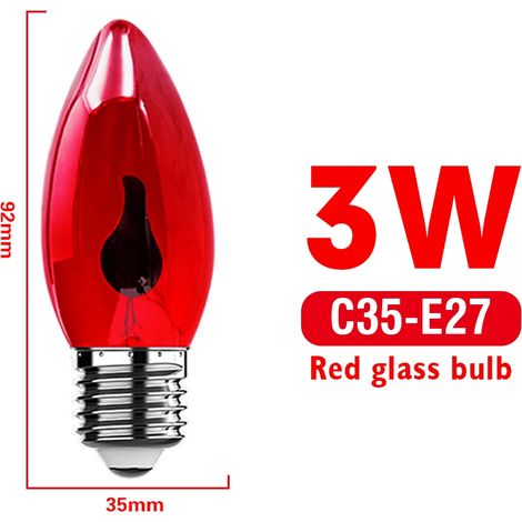 Lampes de croissance pour plantes (Bougie C35 E27, 8 pièces) Ampoule LED Edison effet flamme, lampe torche orange rouge vintage, embout bougie original (1/5)