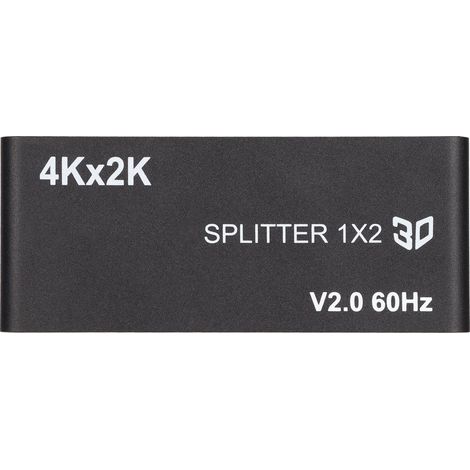 1x2 HD Multimedia Interface Splitter 4K/2K 60Hz 60fps, 6 Gbit/s Bandbreite, Videoadapter mit Netzteil und 100-240V VEU-Stecker (1/5)