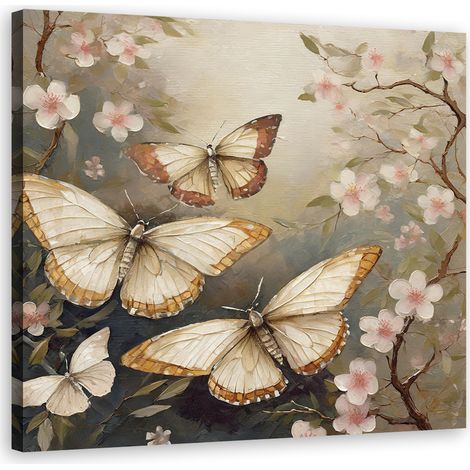 Tableau déco Papillons Nature Botanique 30x30 (1/5)