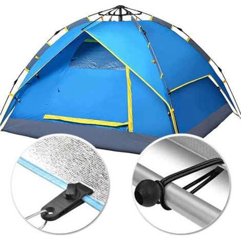 Clips De Tente - 30 Pièces - Avec Corde À Billes Élastique Et Mousqueton - Pour Auvents Et Bâches De Camping - Lot Complet (1/5)