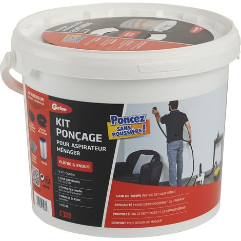 Kit ponçage sans poussière pour Aspirateur Menager : 1 Cale + 1 Tuyau + 3 Abrasif + 1 Sceau Filtrant Neutre (1/3)