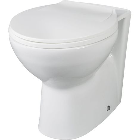 Contemporary Back to Wall Toilet Pan, White Ceramic Modern Bathroom WC, Compact Design, 410mm x 355mm by Balterley (1/5)