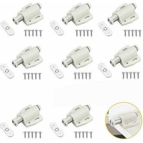 8er-Pack magnetische Türverschlüsse mit Feder, FLITI Push-Pull-Magnetverschlüsse für Schranktüren (1/4)
