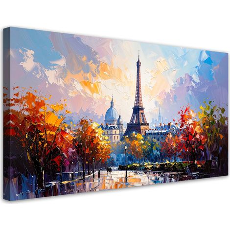 Tableau déco Paris Tour Eiffel comme dans un tableau 100x50 (1/4)