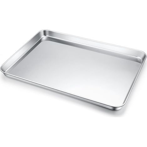 Plaque de cuisson rectangulaire en acier inoxydable, 40,5 x 30,5 x 2,5 cm (1/5)