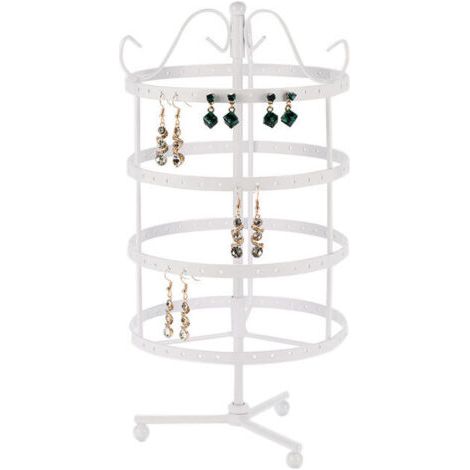 Blanc Porte-Bijoux, Porte-Boucles d’Oreille 4 étages (1/3)
