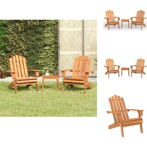 The Living Store 3-tlg. Garten-Lounge-Set Adirondack Massivholz Akazie - Akazienholz (1/5)