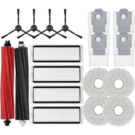 Brosse Principale - Brosse Latérale - Filtre HEPA - Serpillière - Sac À Poussière - Pour Robot Aspirateur Roomba Q Revo Master - Lot De 19 Pièces (1/5)